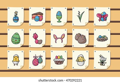 Happy easter icons set,eps10