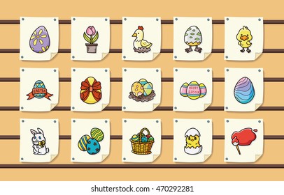 Happy easter icons set,eps10