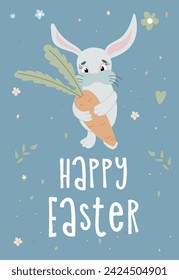 Feliz ilustración de Pascua con pastel de Pascua. Perfecto para un póster, portada o postal