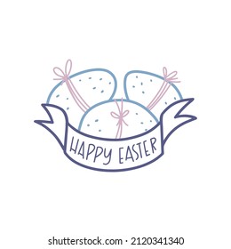 Happy Easter illustration. Egg isolated on white background. Vector hand drawn illustration.