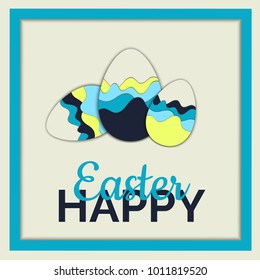 Happy Easter illustration with eggs 