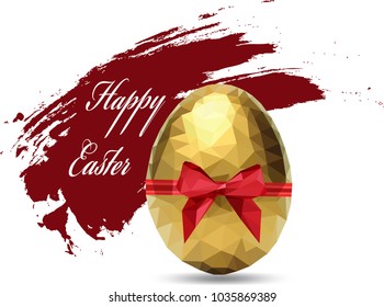 happy Easter. illustration with Golden egg