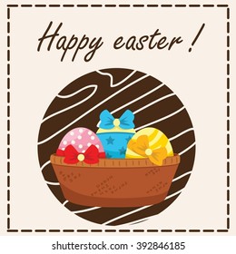 Happy easter illustration for greeting card