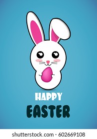 Happy Easter illustration or greeting card with beautiful Easter element.