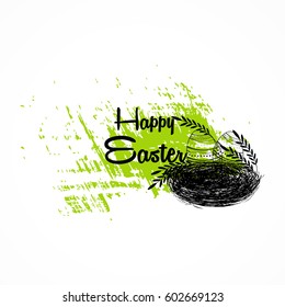 Happy Easter illustration or greeting card with beautiful Easter element.