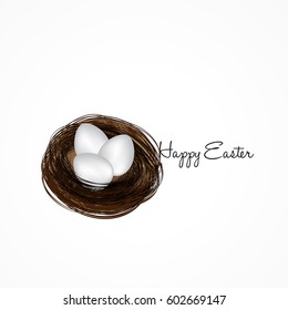 Happy Easter illustration or greeting card with beautiful Easter element.