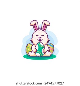 Happy Easter Illustration using modern style vector view