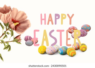 diseño de vector de ilustración de pascua feliz, diseño de celebración de pascua,