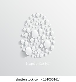 Happy easter image vector. Modern happy Easter background with colorful eggs, bunny, rubbit, and spring flower. Template Easter greeting card, vector.