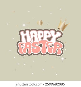 Happy Easter inscription on a beautiful background