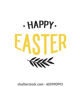 Happy Easter Inscription and Twig
