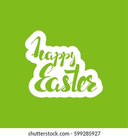 Happy Easter inscription. Vector calligraphy isolated. 