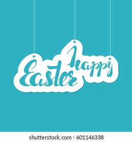 Happy Easter inscription. Vector calligraphy isolated.