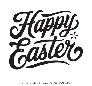 Happy Easter. Inspiring handwritten text. Lettering. Vector illustration. Banner, postcard.

