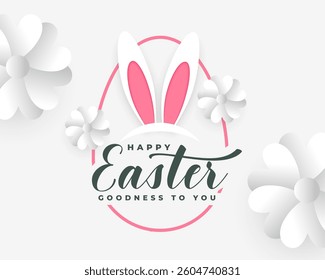 happy easter invitation card with bunny ear design vector
