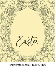 Happy Easter invitation wallpaper, vector illustration