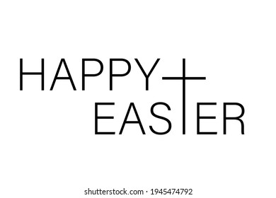 Happy Easter isolated on white background. Vector illustration. Eps 10.