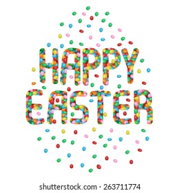 Happy Easter Jelly Bean lettering 