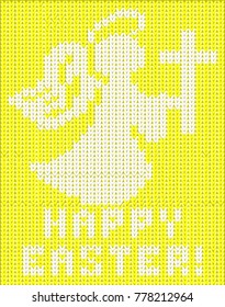 Happy Easter knitted wallpaper, vector illustration