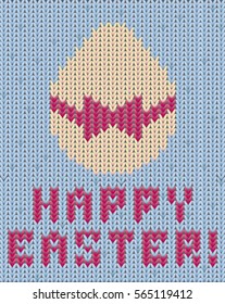 Happy easter knitting egg, vector illustration