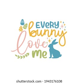 Happy Easter label. greeting logo. Traditional symbolic elements for celebrating spring holiday. Bright card with easter bunny, painted eggs and spring flowers.
