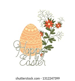 happy easter label isolated icon