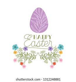 happy easter label isolated icon