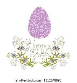 happy easter label isolated icon