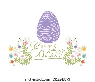 happy easter label isolated icon