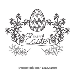 happy easter label isolated icon