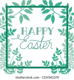 happy easter label isolated icon