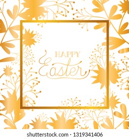 happy easter label isolated icon