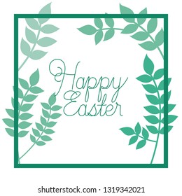 happy easter label isolated icon