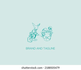 Happy Easter, label set. Egg, rabbit, bunny symbol. Lettering, calligraphy vector illustration