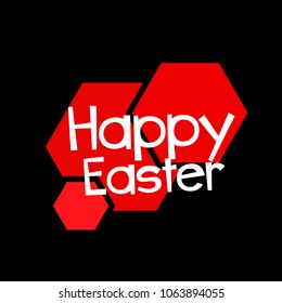 happy easter label or sign with honeycomb label