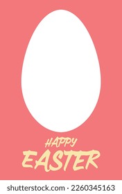 Happy Easter letter greeting card material with egg-shaped space