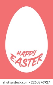 Carta feliz de Pascua material de tarjeta de saludo con espacio en forma de huevo