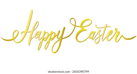 happy easter letter hand writen calligraphy. vector eps