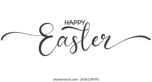 happy easter letter hand writen calligraphy. vector eps