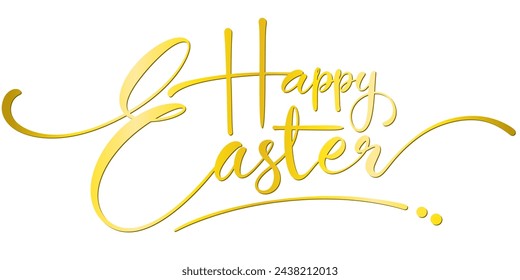 happy easter letter hand writen calligraphy. vector eps	