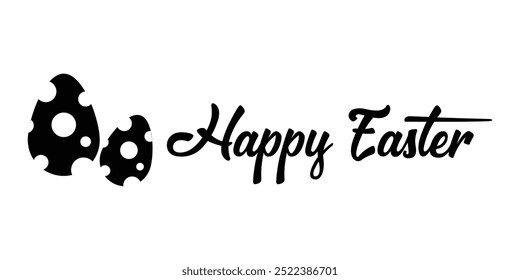 happy easter letter hand written calligraphy. happy easter typography on isolated background eps 10.