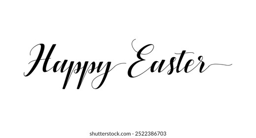 happy easter letter hand written calligraphy. happy easter typography on isolated background eps 10.