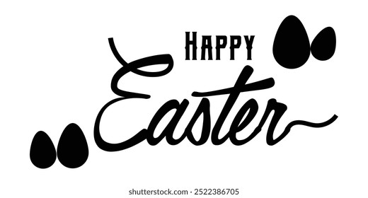 happy easter letter hand written calligraphy. happy easter typography on isolated background eps 10.