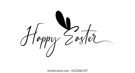 happy easter letter hand written calligraphy. happy easter typography on isolated background eps 10.