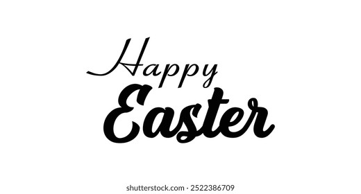 happy easter letter hand written calligraphy. happy easter typography on isolated background eps 10.