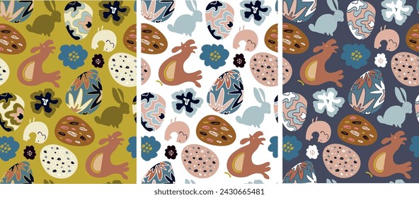 Happy Easter! Lettering  about Easter for flyer and print design. Vector illustration. Templates for banners, posters, greeting postcards. 100% vector file