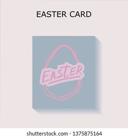 Happy Easter lettering background. Easter eggs composition hand drawn. Vector illustration greeting card, ad, promotion, poster, flyer, web-banner, article.