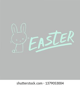 Happy Easter lettering background. Easter eggs composition hand drawn. Vector illustration greeting card, ad, promotion, poster, flyer, web-banner, article.