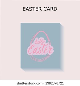 Happy Easter lettering background. Easter eggs composition hand drawn. Vector illustration greeting card, ad, promotion, poster, flyer, web-banner, article.