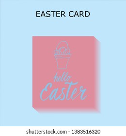 Happy Easter lettering background. Easter eggs composition hand drawn. Vector illustration greeting card, ad, promotion, poster, flyer, web-banner, article.